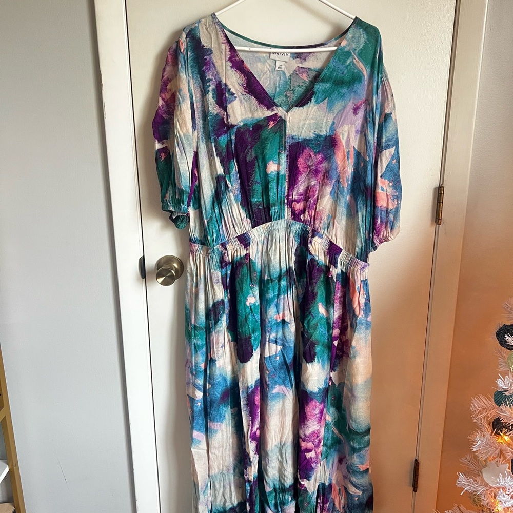 Ava & Viv, Like New! Multicolor Printed Women's Dress